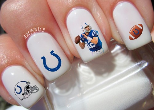 Indianapolis colts nail art - indianapolis,